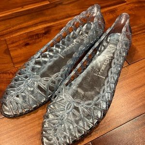Jeffrey Campbell jelly flats blue